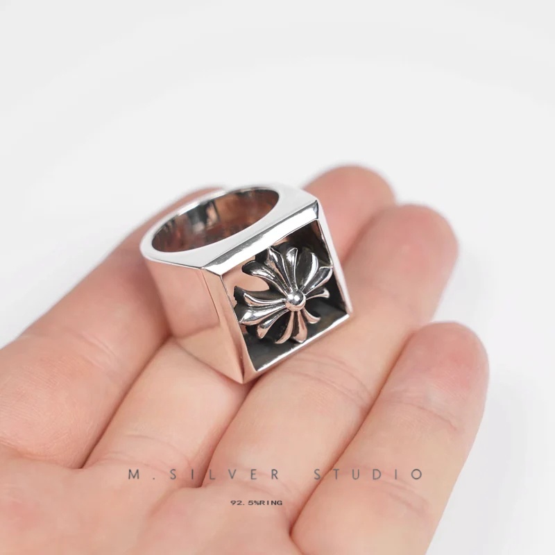 Chrome Hearts Cross Ring - Gothic 925 Sterling Silver Jewelry | David Studio