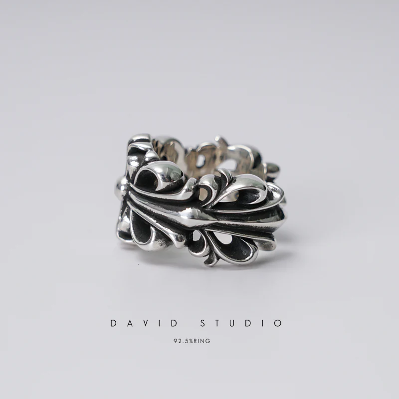Chrome Hearts Cross Ring - Gothic 925 Sterling Silver Jewelry | David Studio