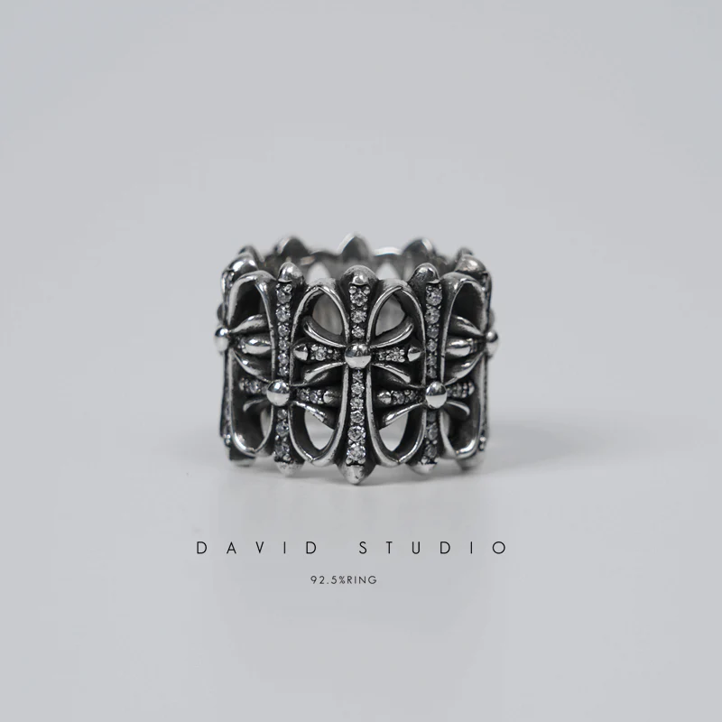 Chrome Hearts Cross Ring - Gothic 925 Sterling Silver Jewelry | David Studio