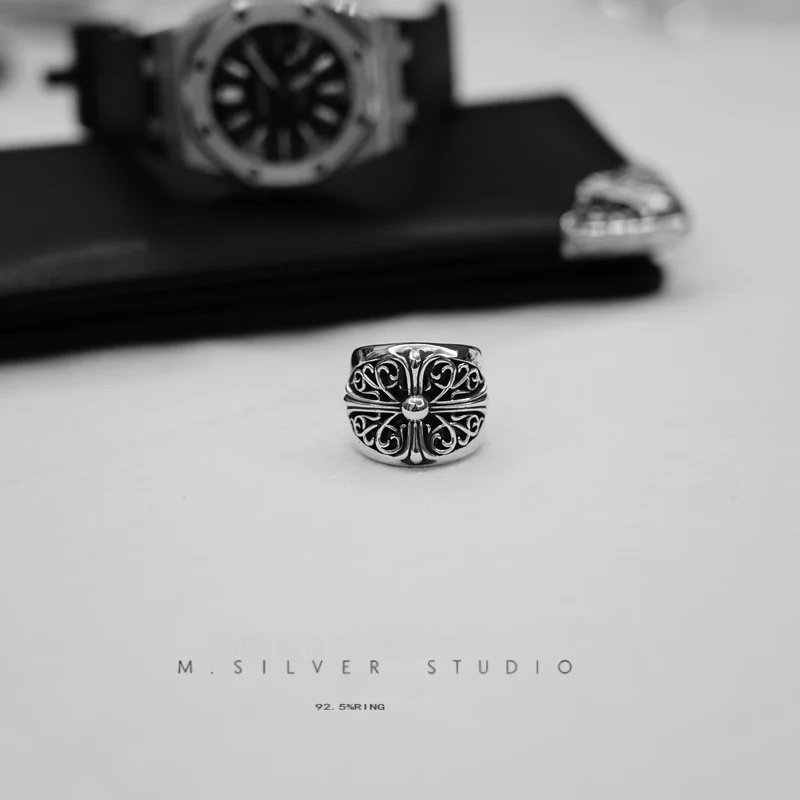 Chrome Hearts Cross Ring - Gothic 925 Sterling Silver Jewelry | David Studio