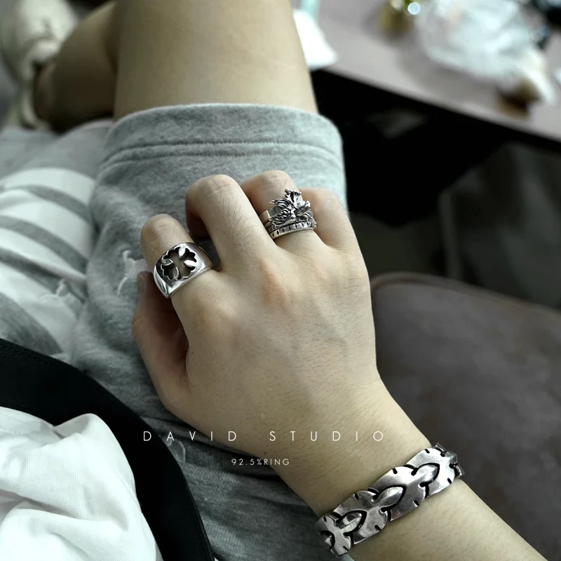 Chrome Hearts Cross Ring - Gothic 925 Sterling Silver Jewelry | David Studio