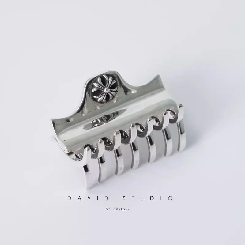 Chrome Hearts Cross Ring - Gothic 925 Sterling Silver Jewelry | David Studio