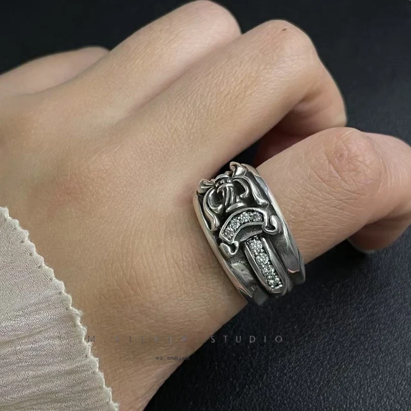 Chrome Hearts Cross Ring - Gothic 925 Sterling Silver Jewelry | David Studio