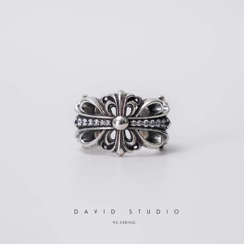 Chrome Hearts Cross Ring - Gothic 925 Sterling Silver Jewelry | David Studio