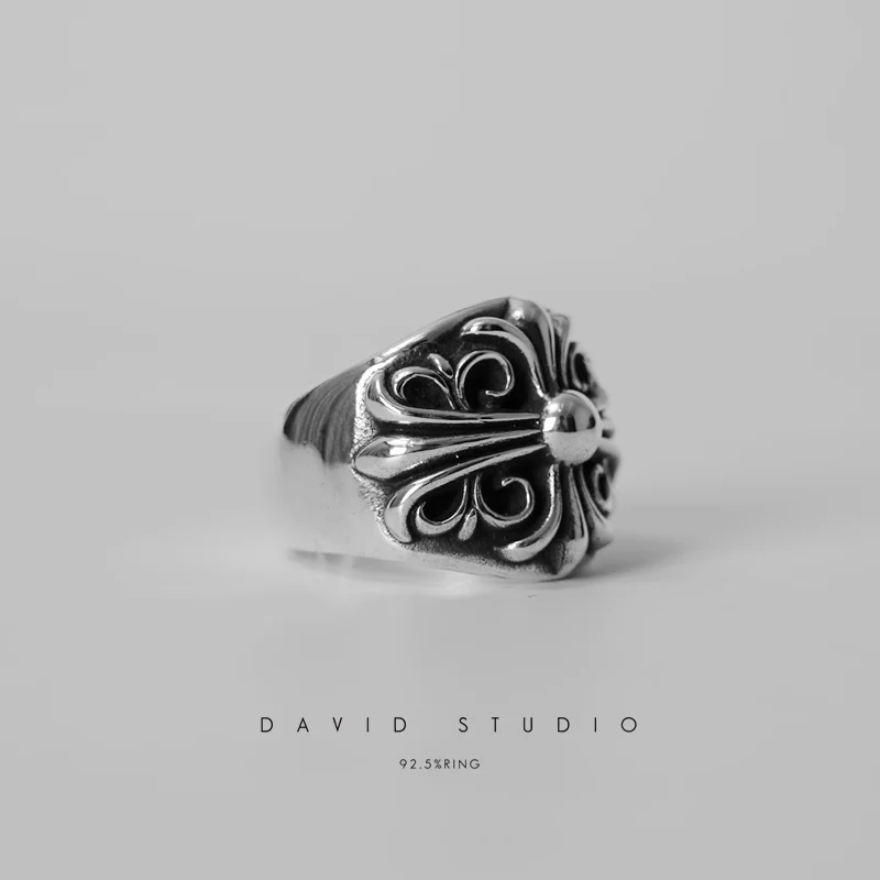 Chrome Hearts Cross Ring - Gothic 925 Sterling Silver Jewelry | David Studio