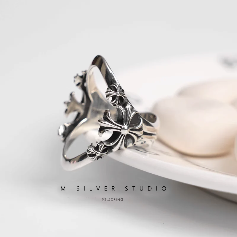 Chrome Hearts Cross Ring - Gothic 925 Sterling Silver Jewelry | David Studio