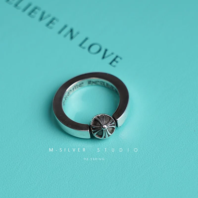 Chrome Hearts Cross Ring - Gothic 925 Sterling Silver Jewelry | David Studio