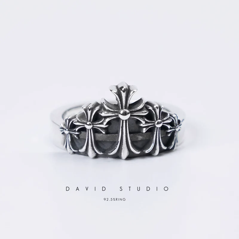 Chrome Hearts Cross Ring - Gothic 925 Sterling Silver Jewelry | David Studio