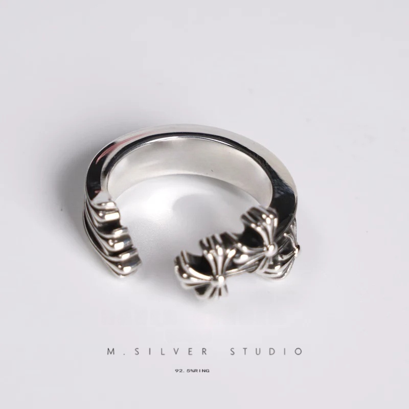 Chrome Hearts Cross Ring - Gothic 925 Sterling Silver Jewelry | David Studio