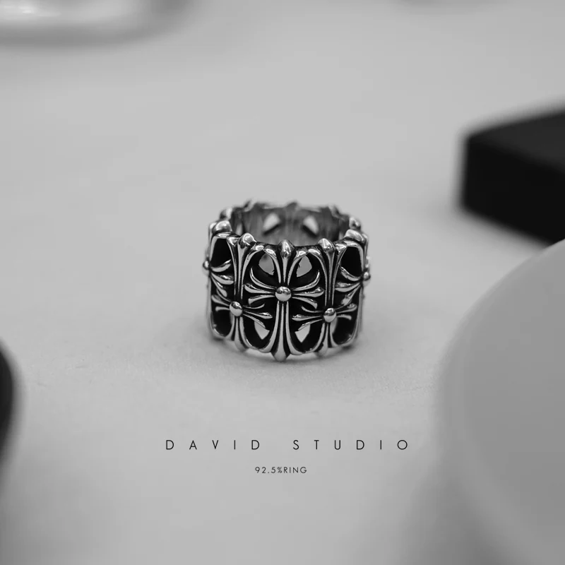 Chrome Hearts Cross Ring - Gothic 925 Sterling Silver Jewelry | David Studio