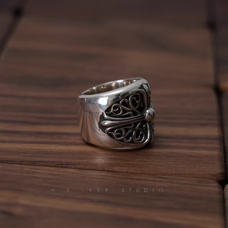 Chrome Hearts Cross Ring - Gothic 925 Sterling Silver Jewelry | David Studio