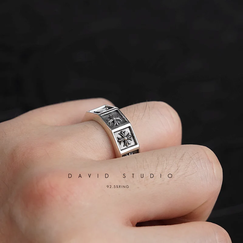 Chrome Hearts Cross Ring - Gothic 925 Sterling Silver Jewelry | David Studio