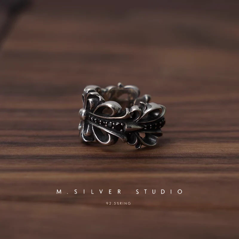 Chrome Hearts Cross Ring - Gothic 925 Sterling Silver Jewelry | David Studio
