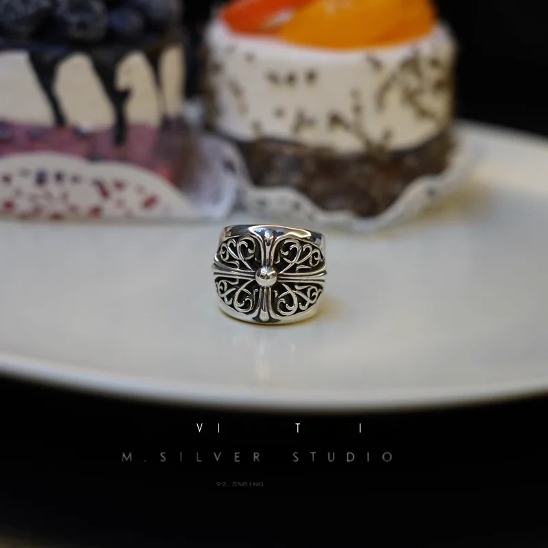 Chrome Hearts Cross Ring - Gothic 925 Sterling Silver Jewelry | David Studio