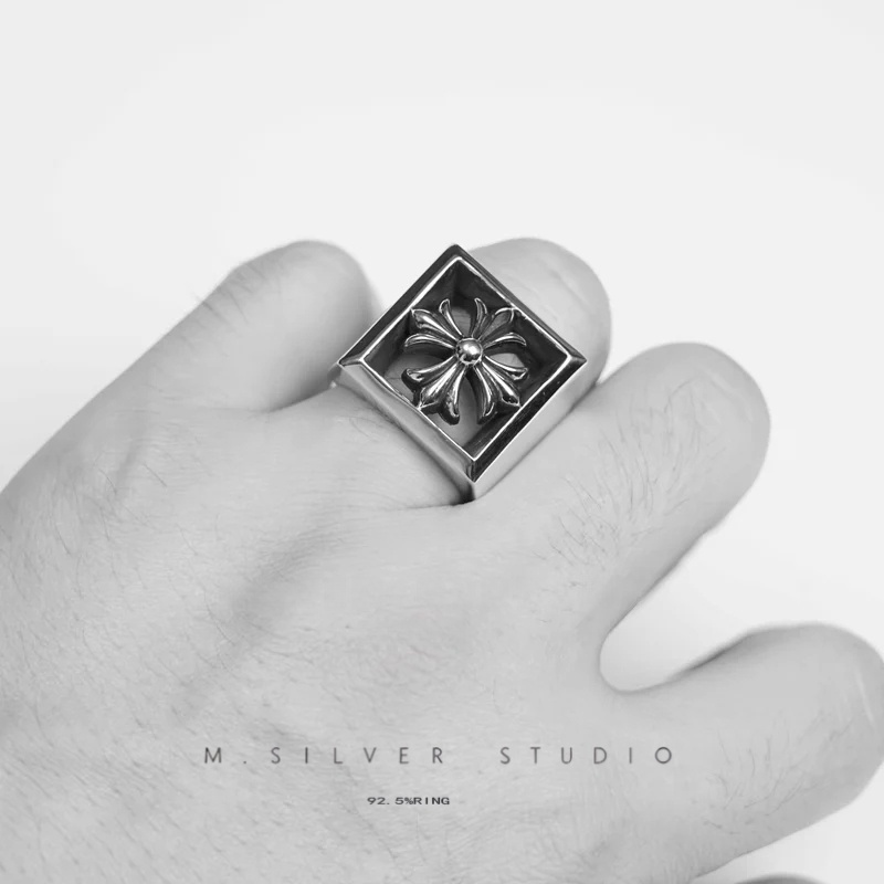 Chrome Hearts Cross Ring - Gothic 925 Sterling Silver Jewelry | David Studio