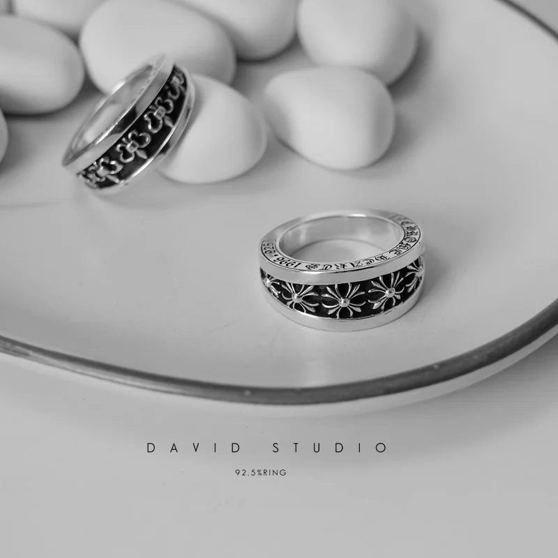 Chrome Hearts Cross Ring - Gothic 925 Sterling Silver Jewelry | David Studio