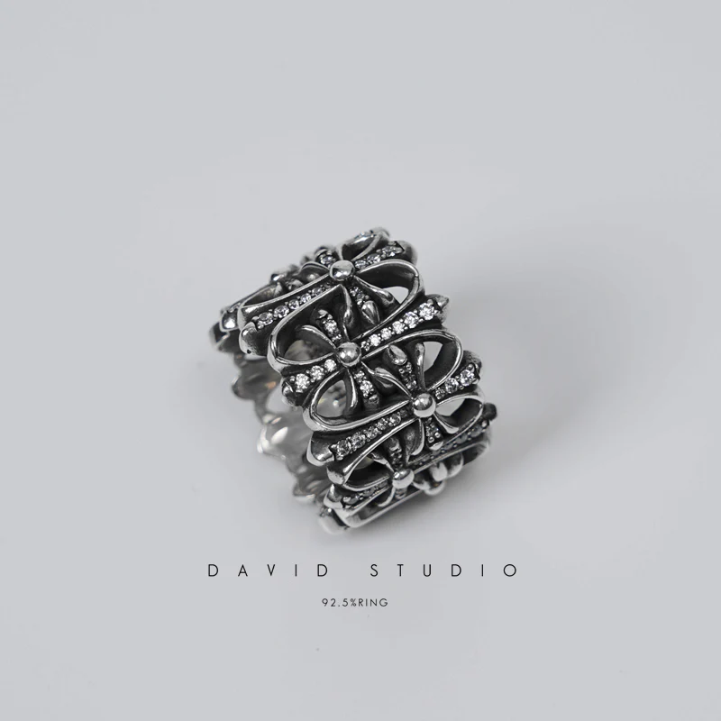 Chrome Hearts Cross Ring - Gothic 925 Sterling Silver Jewelry | David Studio