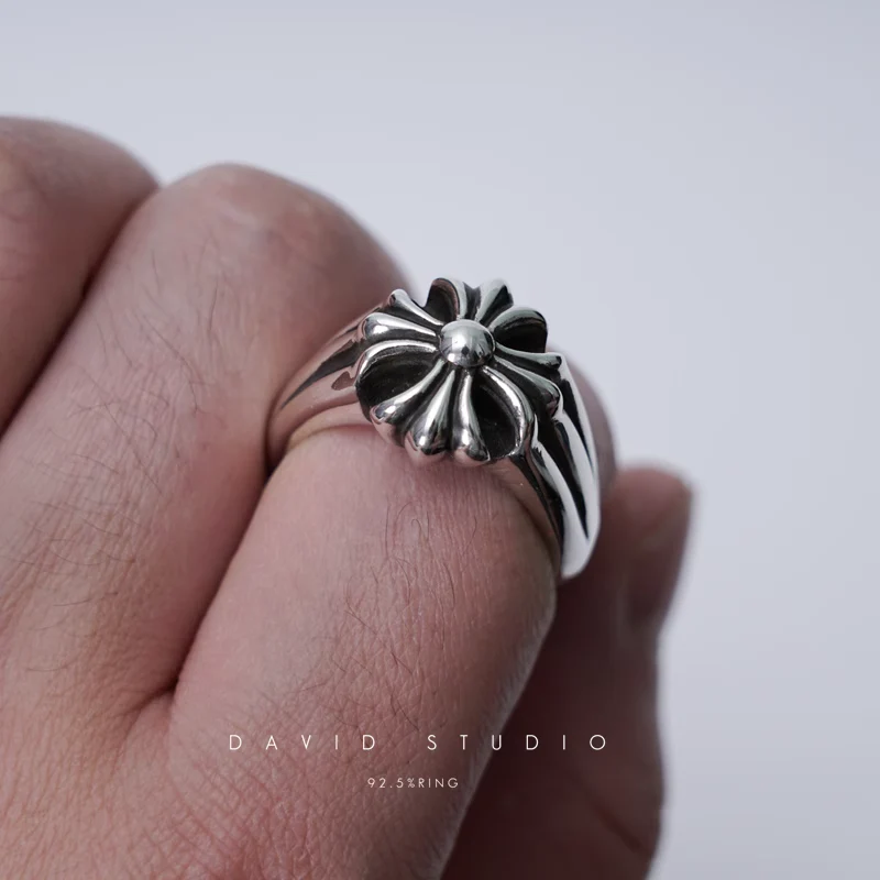 Chrome Hearts Cross Ring - Gothic 925 Sterling Silver Jewelry | David Studio