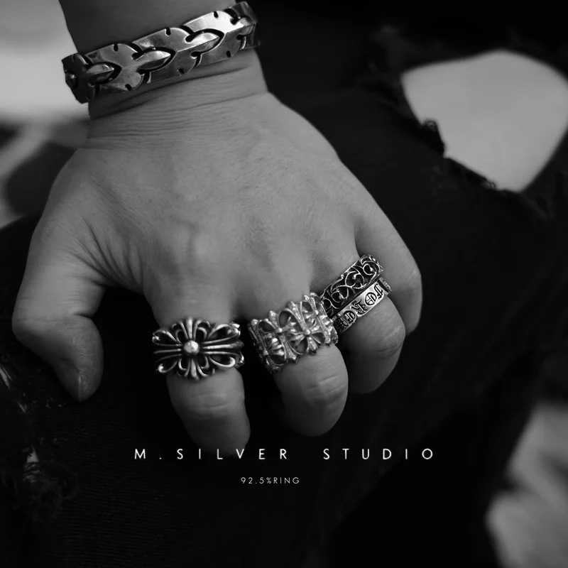 Chrome Hearts Cross Ring - Gothic 925 Sterling Silver Jewelry | David Studio