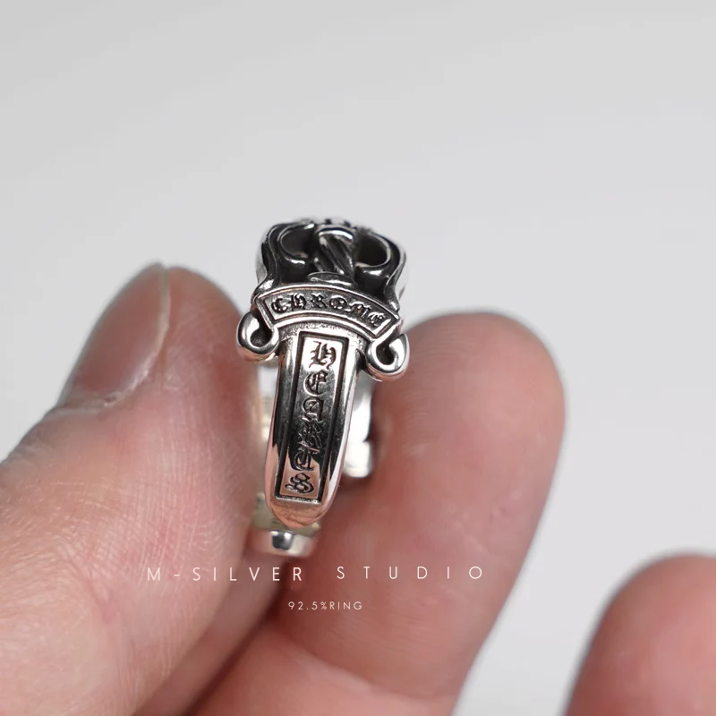 Chrome Hearts Cross Ring - Gothic 925 Sterling Silver Jewelry | David Studio