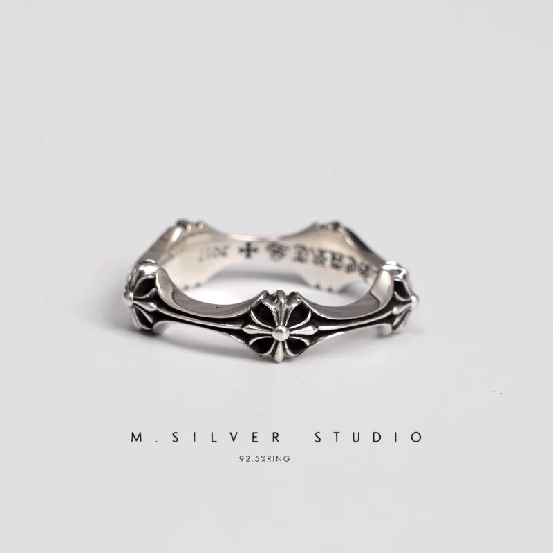 Chrome Hearts Cross Ring - Gothic 925 Sterling Silver Jewelry | David Studio