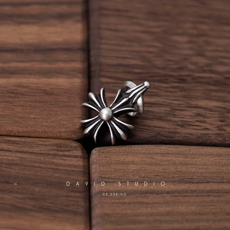 Chrome Hearts Cross Ring - Gothic 925 Sterling Silver Jewelry | David Studio