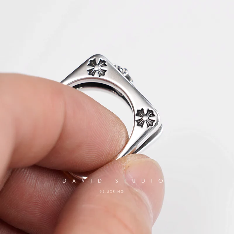 Chrome Hearts Cross Ring - Gothic 925 Sterling Silver Jewelry | David Studio