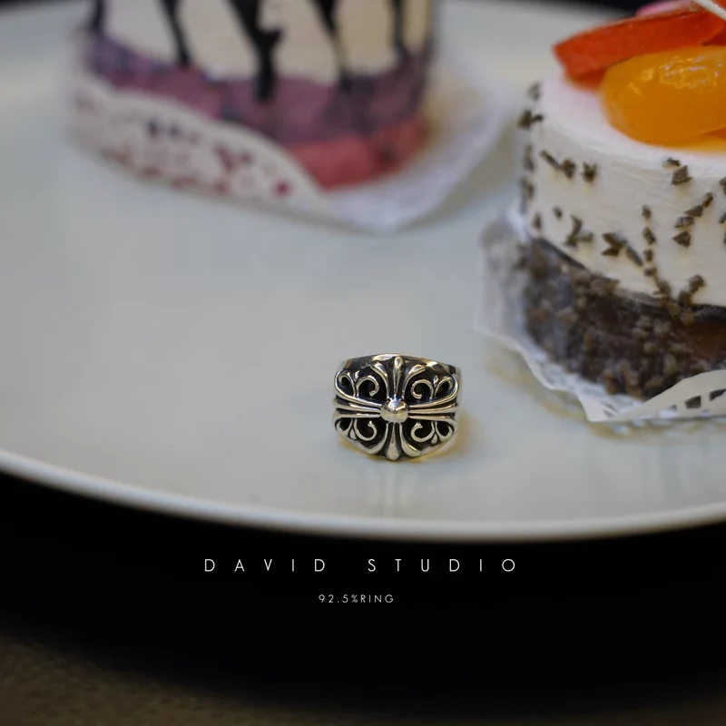 Chrome Hearts Cross Ring - Gothic 925 Sterling Silver Jewelry | David Studio