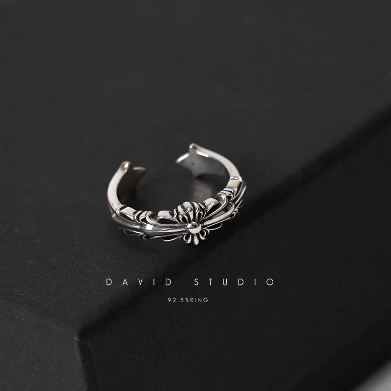 Chrome Hearts Cross Ring - Gothic 925 Sterling Silver Jewelry | David Studio