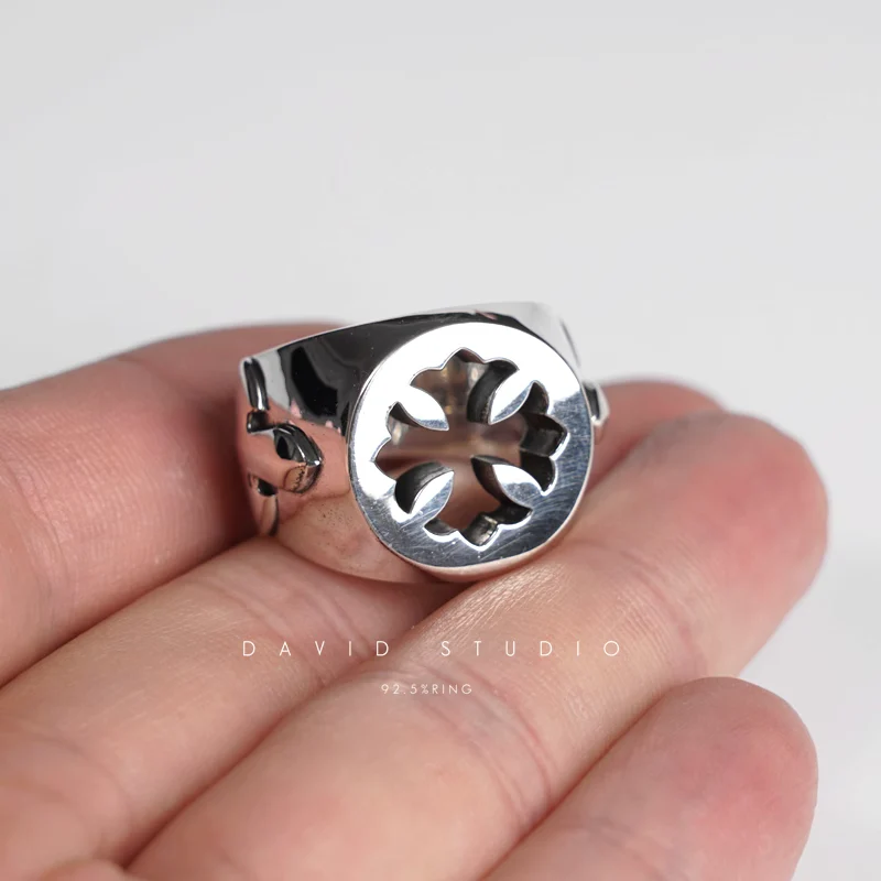 Chrome Hearts Cross Ring - Gothic 925 Sterling Silver Jewelry | David Studio