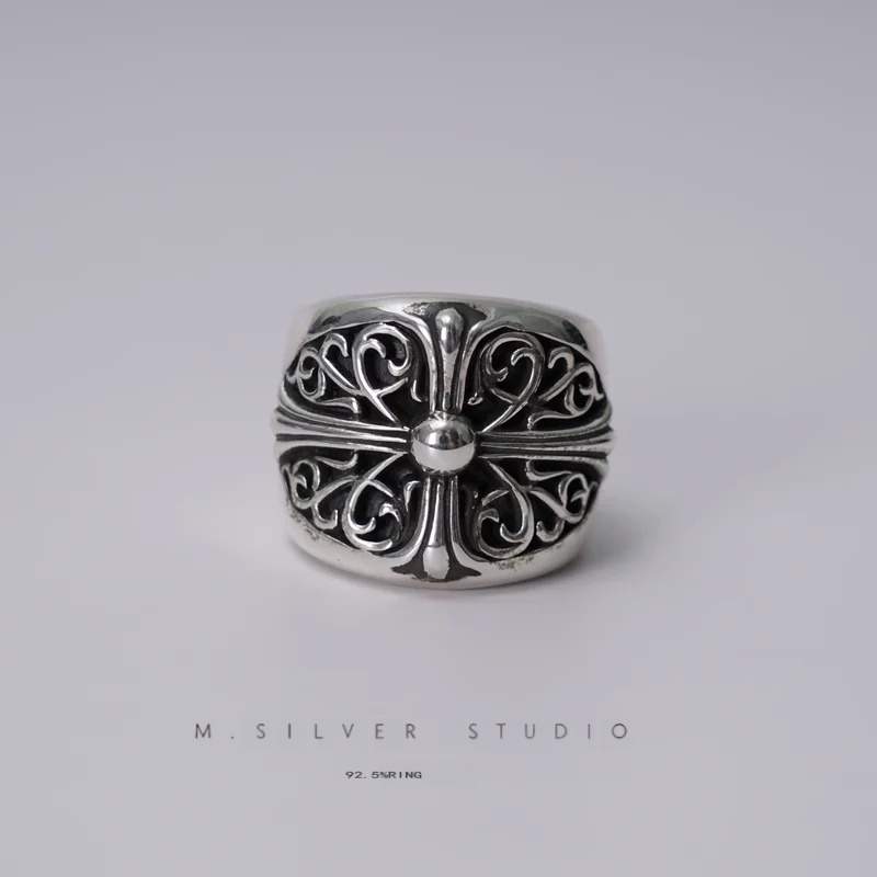Chrome Hearts Cross Ring - Gothic 925 Sterling Silver Jewelry | David Studio