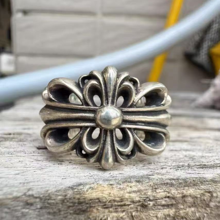 Chrome Hearts Cross Ring - Gothic 925 Sterling Silver Jewelry | David Studio