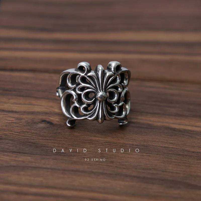 Chrome Hearts Cross Ring - Gothic 925 Sterling Silver Jewelry | David Studio