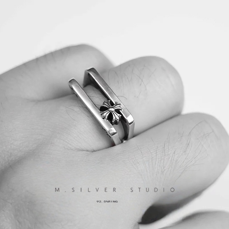 Chrome Hearts Cross Ring - Gothic 925 Sterling Silver Jewelry | David Studio