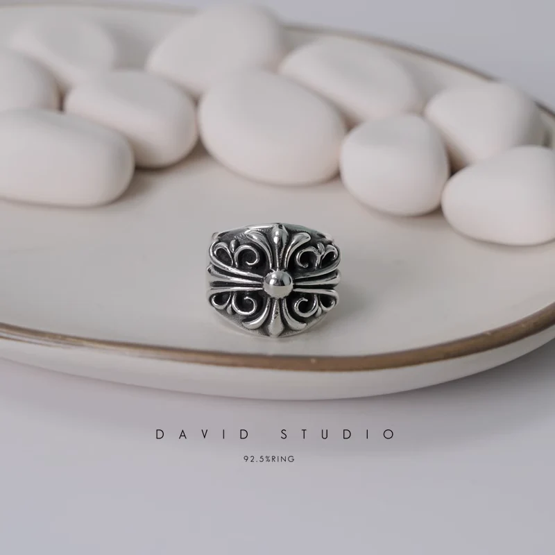 Chrome Hearts Cross Ring - Gothic 925 Sterling Silver Jewelry | David Studio