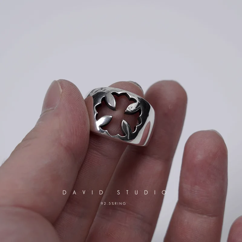 Chrome Hearts Cross Ring - Gothic 925 Sterling Silver Jewelry | David Studio