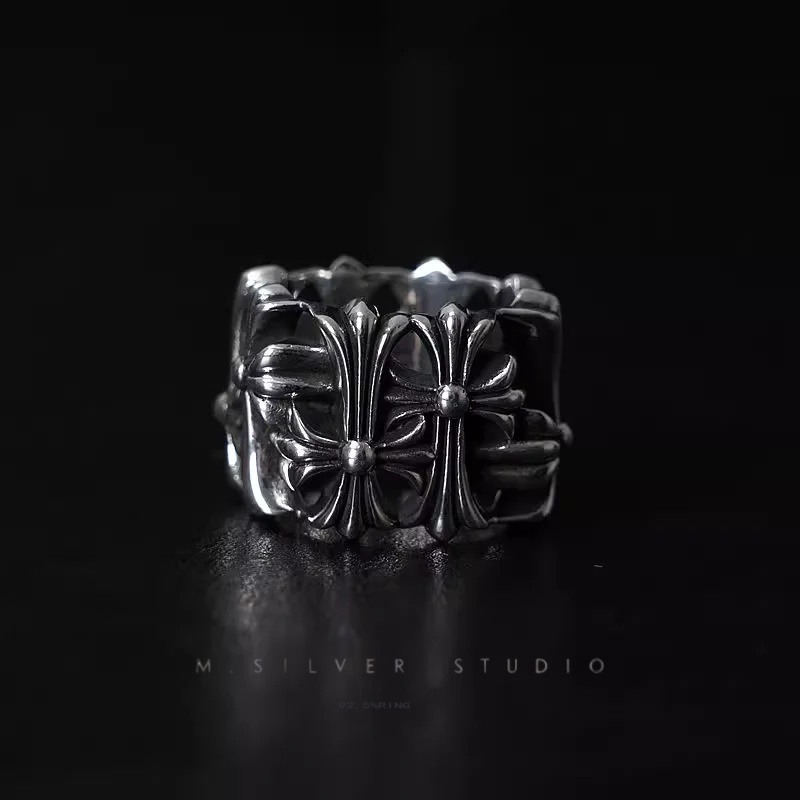 Chrome Hearts Cross Ring - Gothic 925 Sterling Silver Jewelry | David Studio