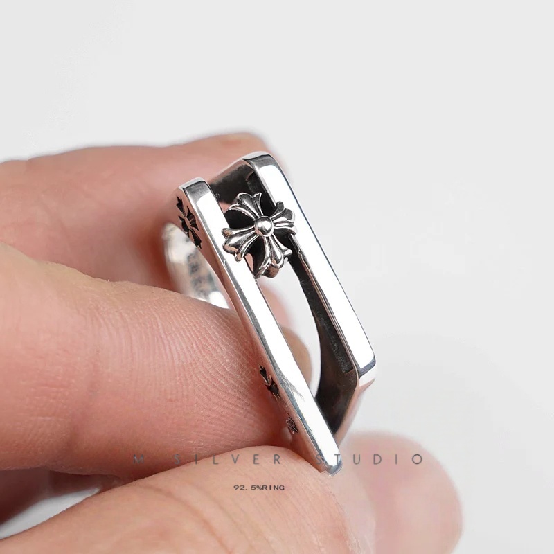Chrome Hearts Cross Ring - Gothic 925 Sterling Silver Jewelry | David Studio