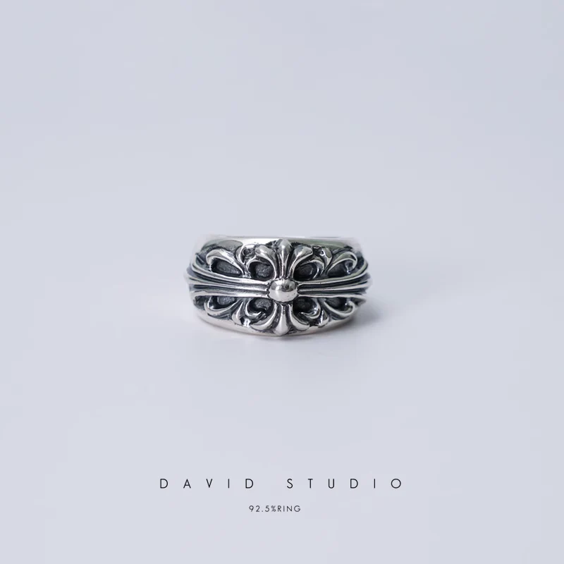 Chrome Hearts Cross Ring - Gothic 925 Sterling Silver Jewelry | David Studio