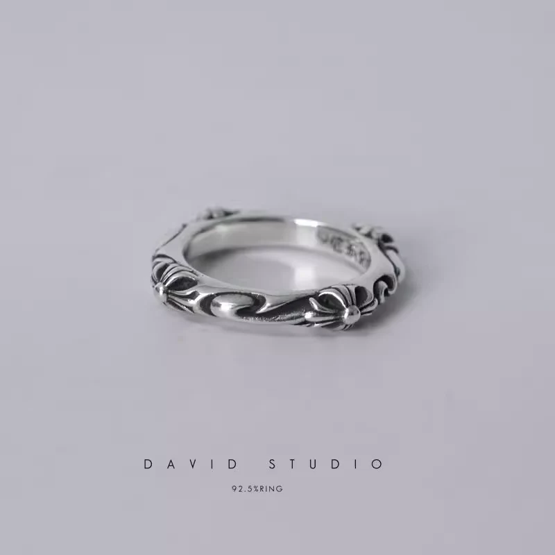 Chrome Hearts Cross Ring - Gothic 925 Sterling Silver Jewelry | David Studio