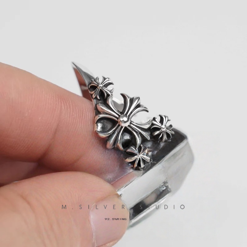 Chrome Hearts Cross Ring - Gothic 925 Sterling Silver Jewelry | David Studio