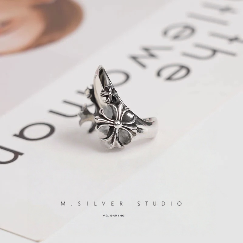 Chrome Hearts Cross Ring - Gothic 925 Sterling Silver Jewelry | David Studio
