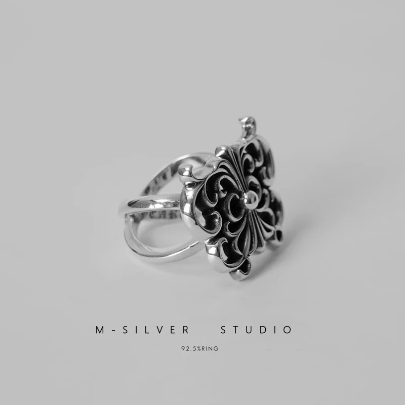 Chrome Hearts Cross Ring - Gothic 925 Sterling Silver Jewelry | David Studio
