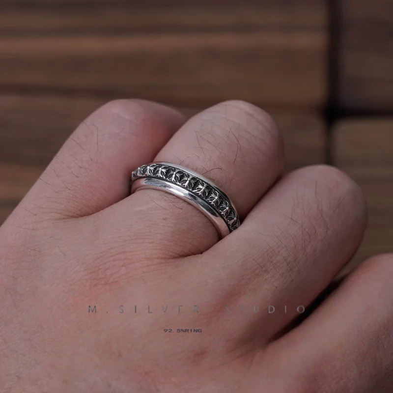 Chrome Hearts Cross Ring - Gothic 925 Sterling Silver Jewelry | David Studio