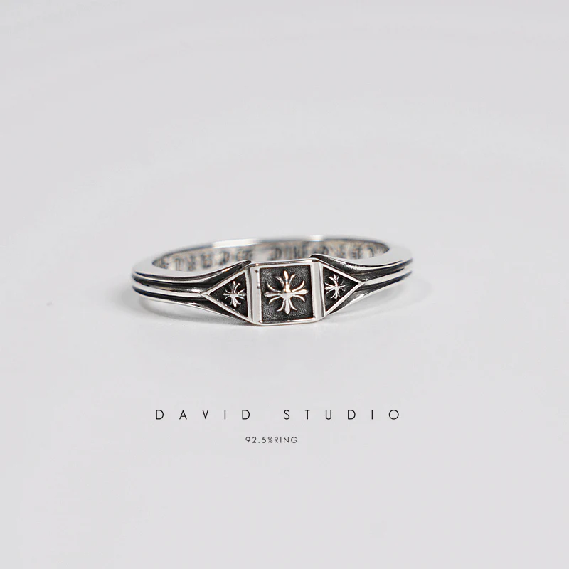 Chrome Hearts Cross Ring - Gothic 925 Sterling Silver Jewelry | David Studio