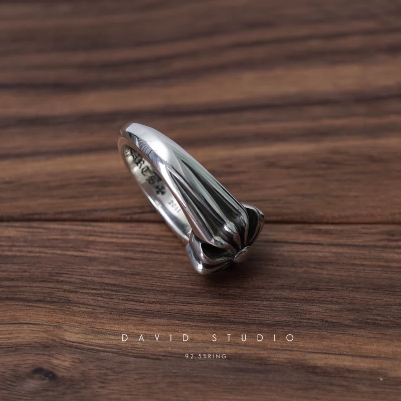 Chrome Hearts Cross Ring - Gothic 925 Sterling Silver Jewelry | David Studio