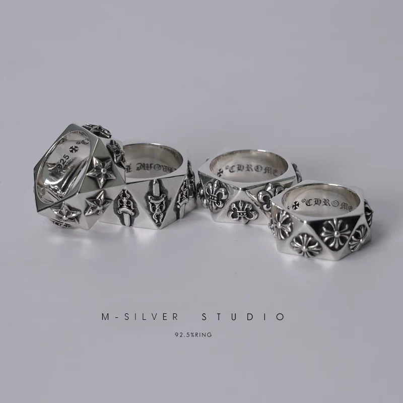 Chrome Hearts Cross Ring - Gothic 925 Sterling Silver Jewelry | David Studio