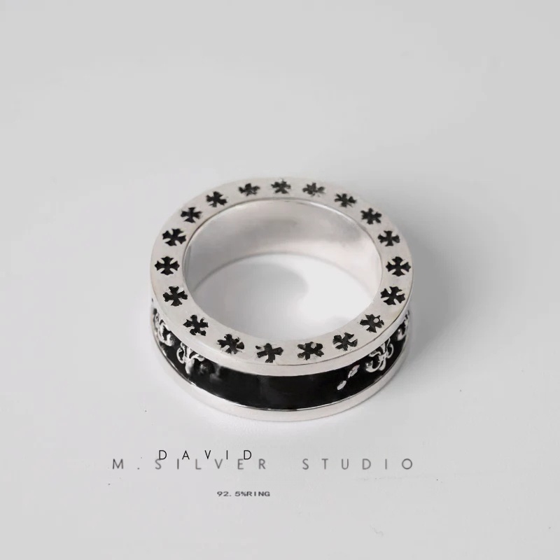 Chrome Hearts Cross Ring - Gothic 925 Sterling Silver Jewelry | David Studio