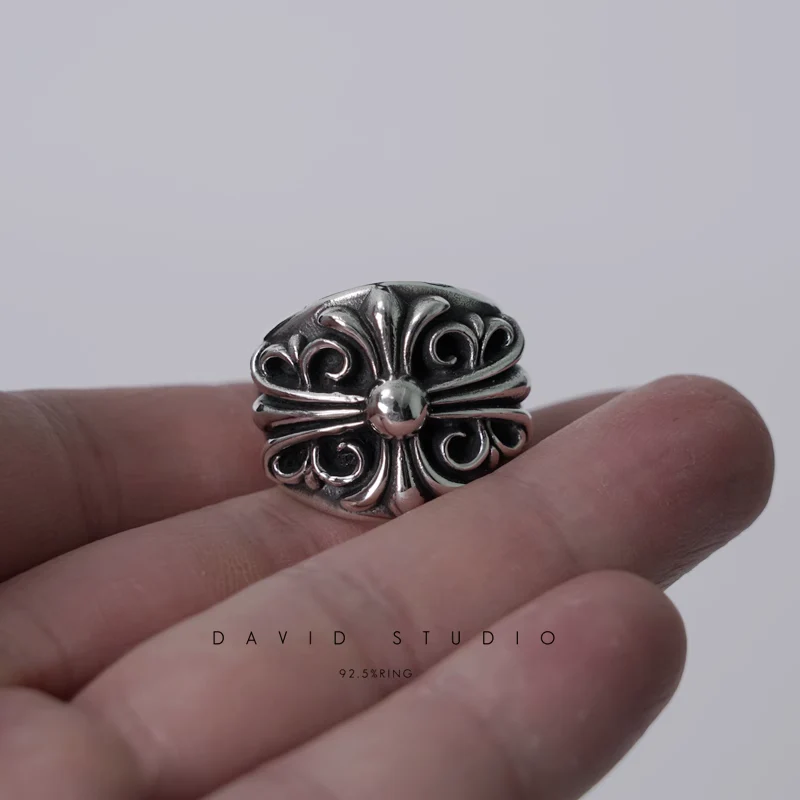 Chrome Hearts Cross Ring - Gothic 925 Sterling Silver Jewelry | David Studio