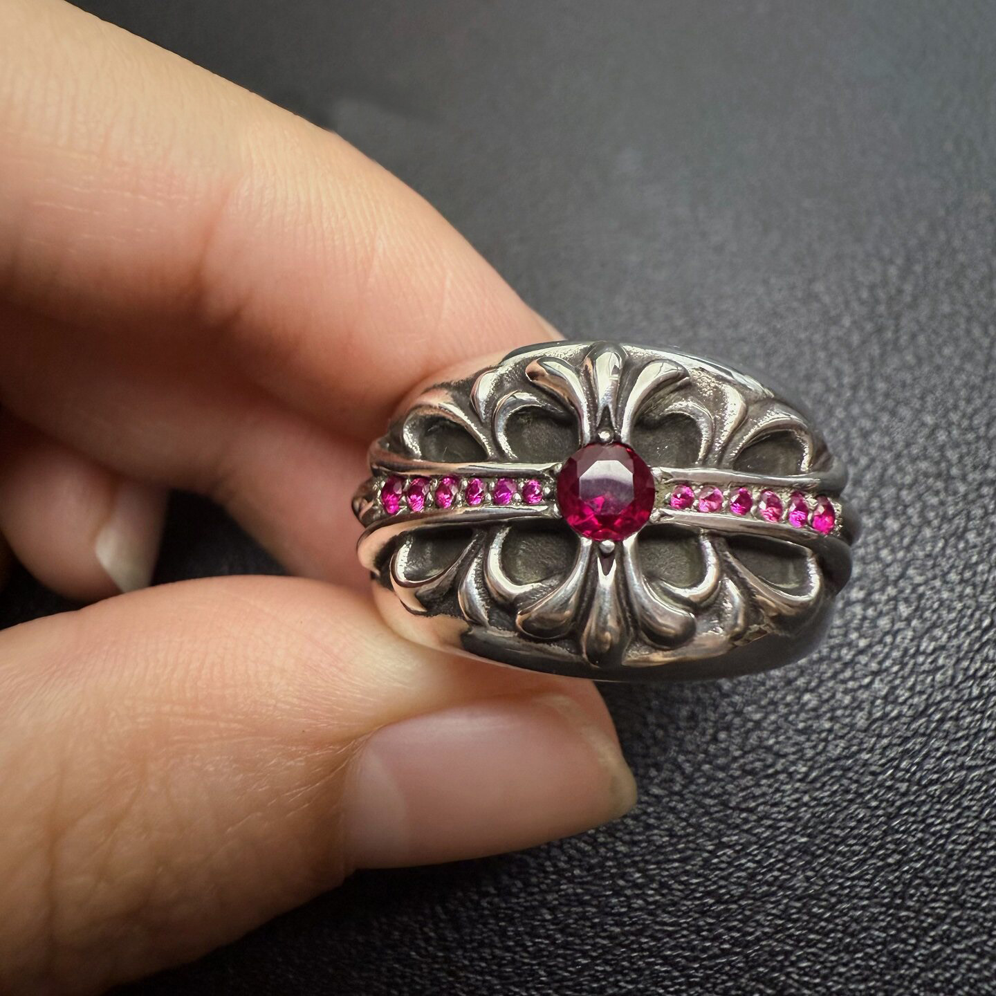 Chrome Hearts Cross Ring - Gothic 925 Sterling Silver Jewelry | David Studio